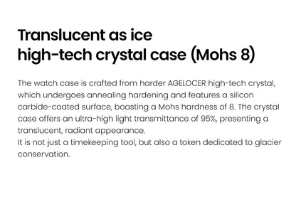 AGELOCER Limited Edition „Ice Never Melts“ Luxuriöse mechanische Handaufzugsuhr mit Free-sprung Crystal Tourbillon