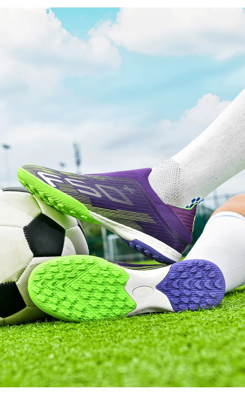 Nouvelles chaussures de football pour hommes, crampons antidérapants pour terrain en herbe, chaussures de football montantes de haute qualité, baskets de futsal, chaussures d'intérieur, chaussures d'extérieur, meilleures