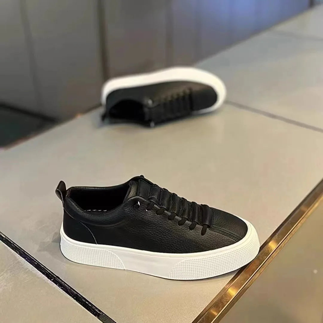 Heren sneakers, casual schoenen, heren platte schoenen, zapatillas hombre, lichtgewicht PU-leer, ademende schoenen, witte sportschoenen voor heren