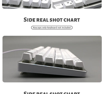 104 Tasten Koreanische, französische, russische, spanische und deutsche hintergrundbeleuchtete Tastenkappen für mechanische Tastaturen mit MX-Switches, OEM-Profil, ABS-Keycaps, DIY