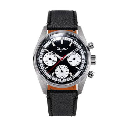 Sugess Mens Watch 38mm Chronograph Mechanical Wristwatches Tianjin Gooseneck Movement Sapphire Crystal Roulette Dial S465 new