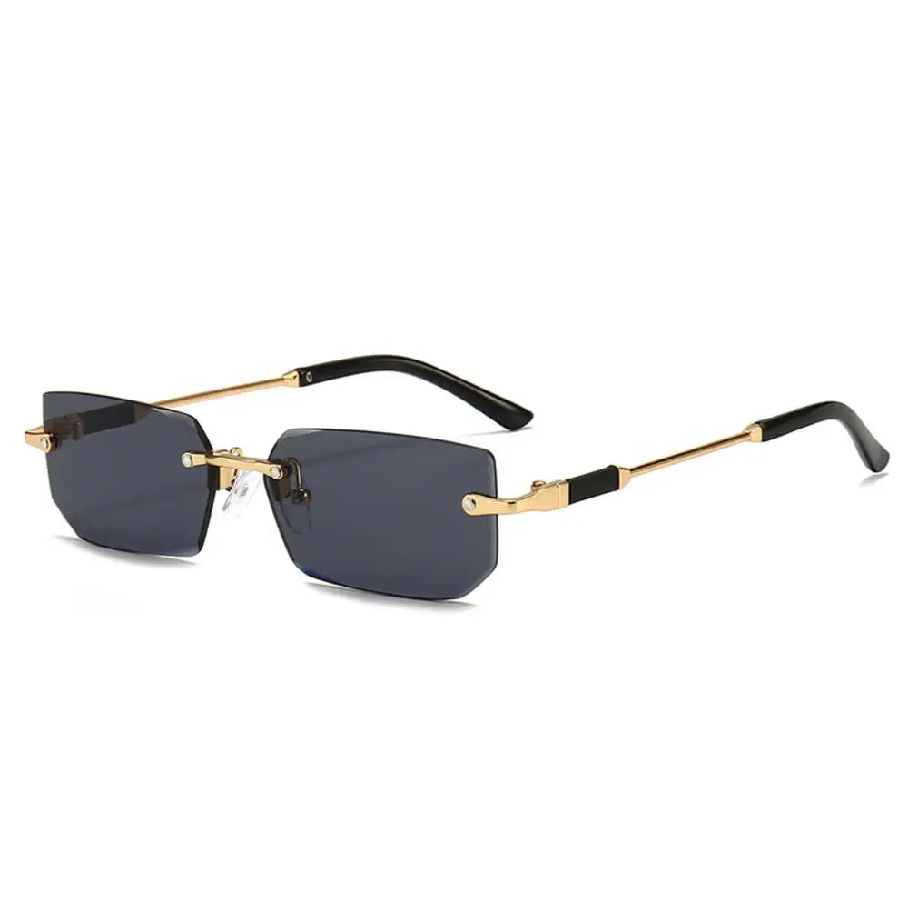 Trendy Rimless Sunglasses for Men Women Fashion Frameless Rectangle Sun Glasses Retro UV400 Shades Summer Goggles Eyewear