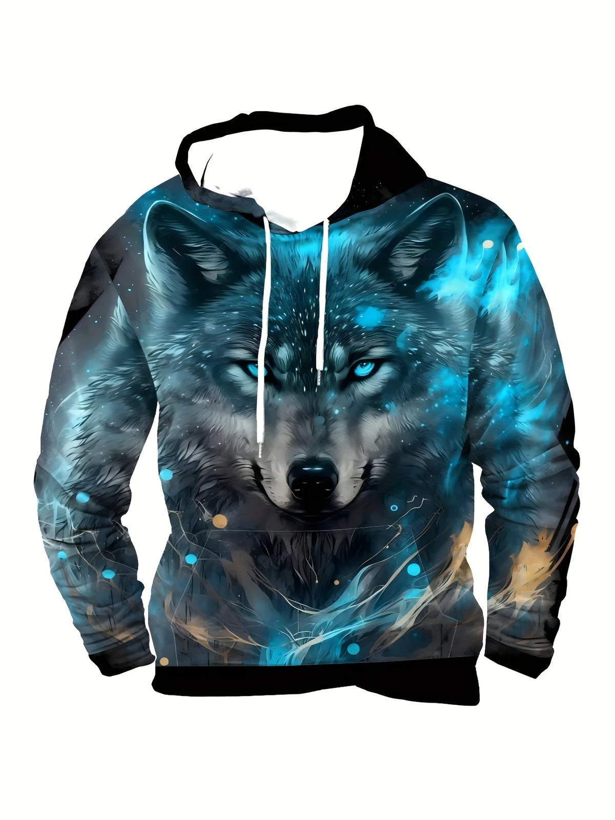 Graphisme « Loup » - Mode masculine - Imprimé 3D - Sweat à capuche outdoor - Streetwear - Sweats à capuche - Poche avant - Sweat à capuche de créateur