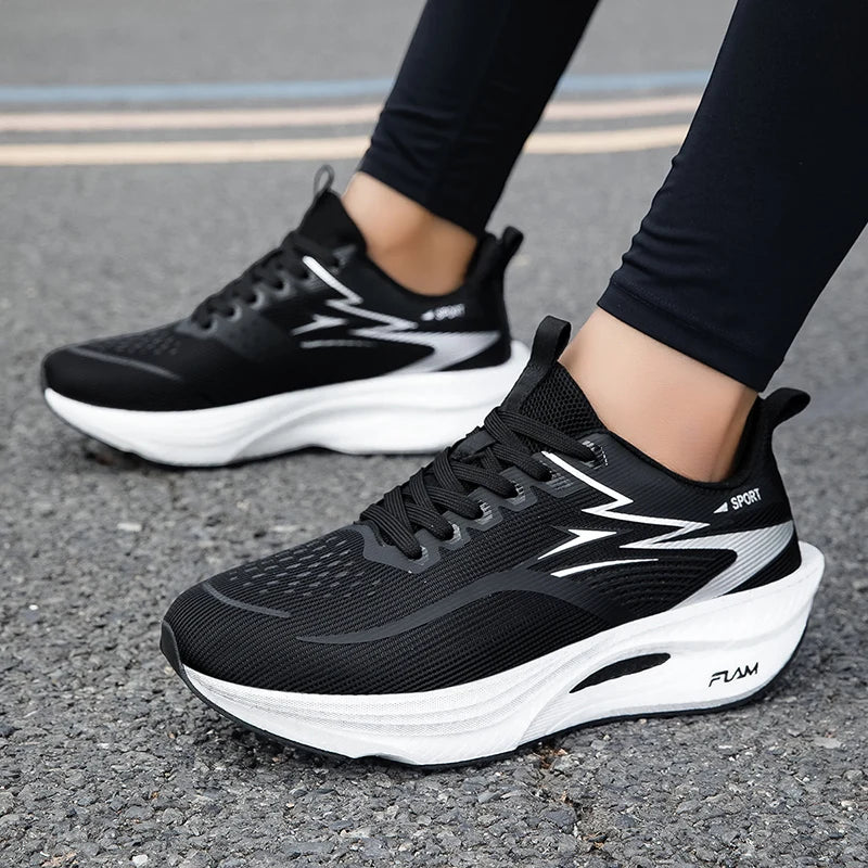 Zapatillas de running para hombre y mujer, deportivas para maratón, con amortiguación de aire, placa de carbono, transpirables, ligeras y cómodas para exteriores
