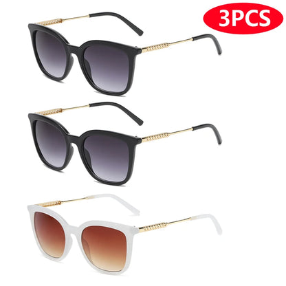 6pcs/3pcs Classic Square Sunglasses Women Men Vintage Brand Eyeglasses Alloy Frame Retro Fashion Style Shades Oculos de sol