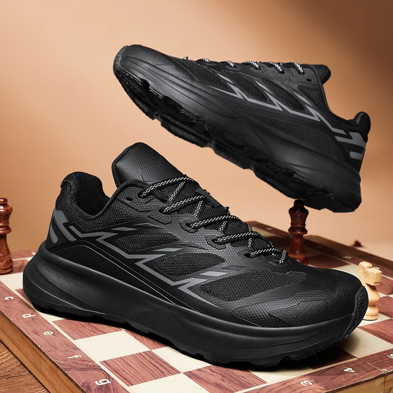 Wide Toe Men Running Sneakers, Minimalist Barefoot Shoes, Lightweight Breathable Zero Sole Outdoor Casual Walking Sport Shoes