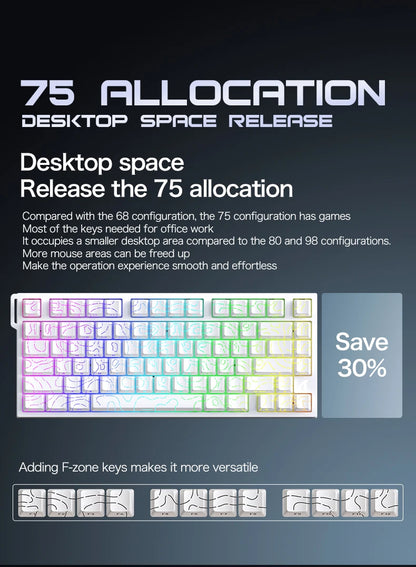 ATTACK SHARK R82 HE Magnetic Keyboard Gaming 8000Hz Rapid Trigger Wired ProGamer 75% Keyboard,0.005mm RT Accuracy,0.08ms Latency