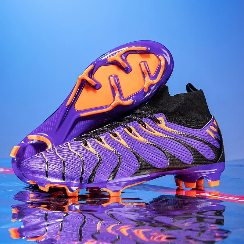 Hommes Match bottes de Football Sport entraînement longues pointes FG/TF garçons crampons chaussures de Football en plein air antidérapant intérieur Futsal confortable