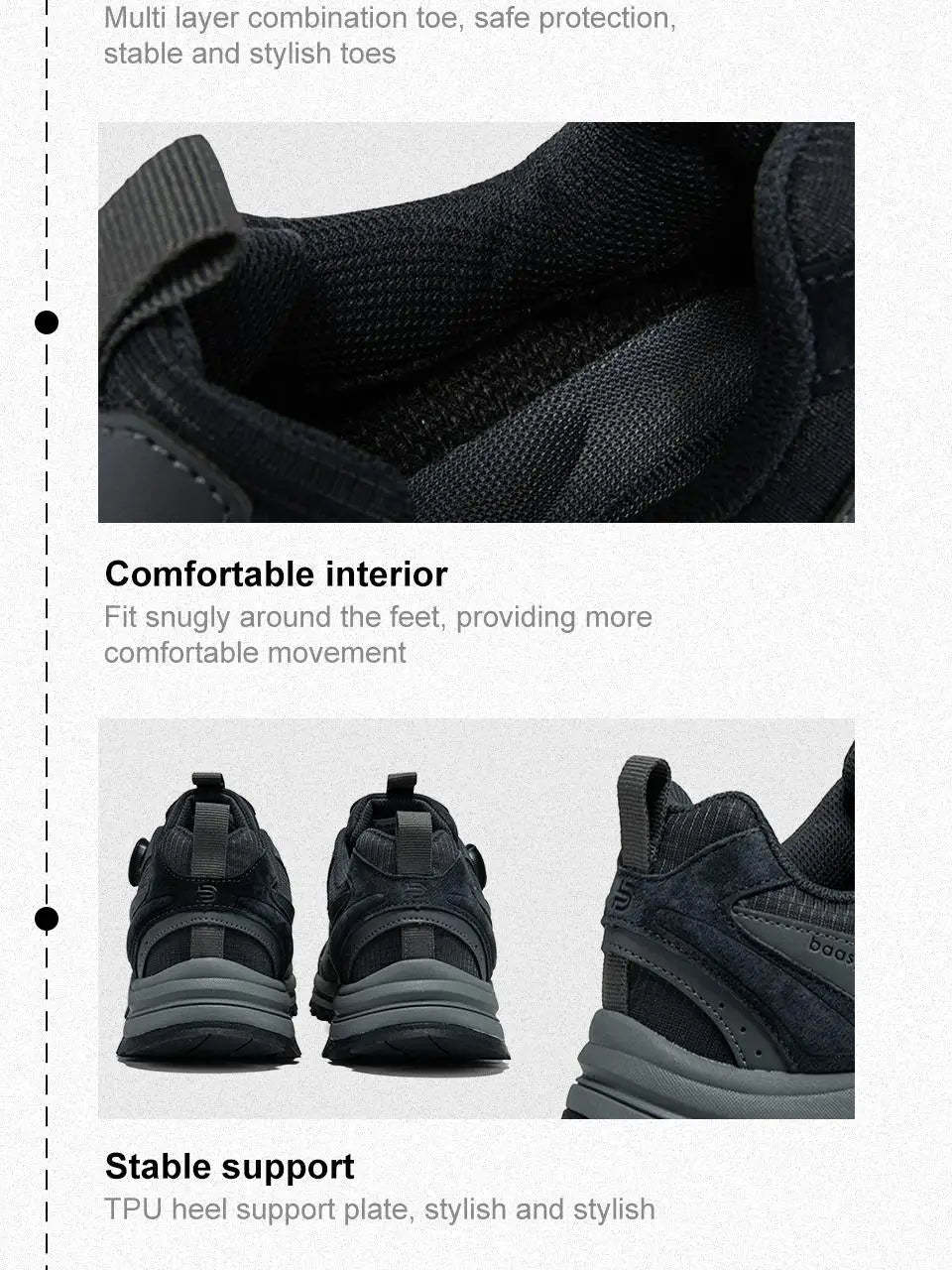 Zapatillas de senderismo para hombre Baasploa: antideslizantes, resistentes al desgaste, para escalada y senderismo al aire libre; con interior de algodón para mayor comodidad; zapatillas deportivas para actividades al aire libre.