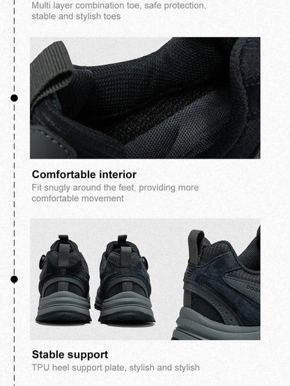 Zapatillas de senderismo para hombre Baasploa: antideslizantes, resistentes al desgaste, para escalada y senderismo al aire libre; con interior de algodón para mayor comodidad; zapatillas deportivas para actividades al aire libre.