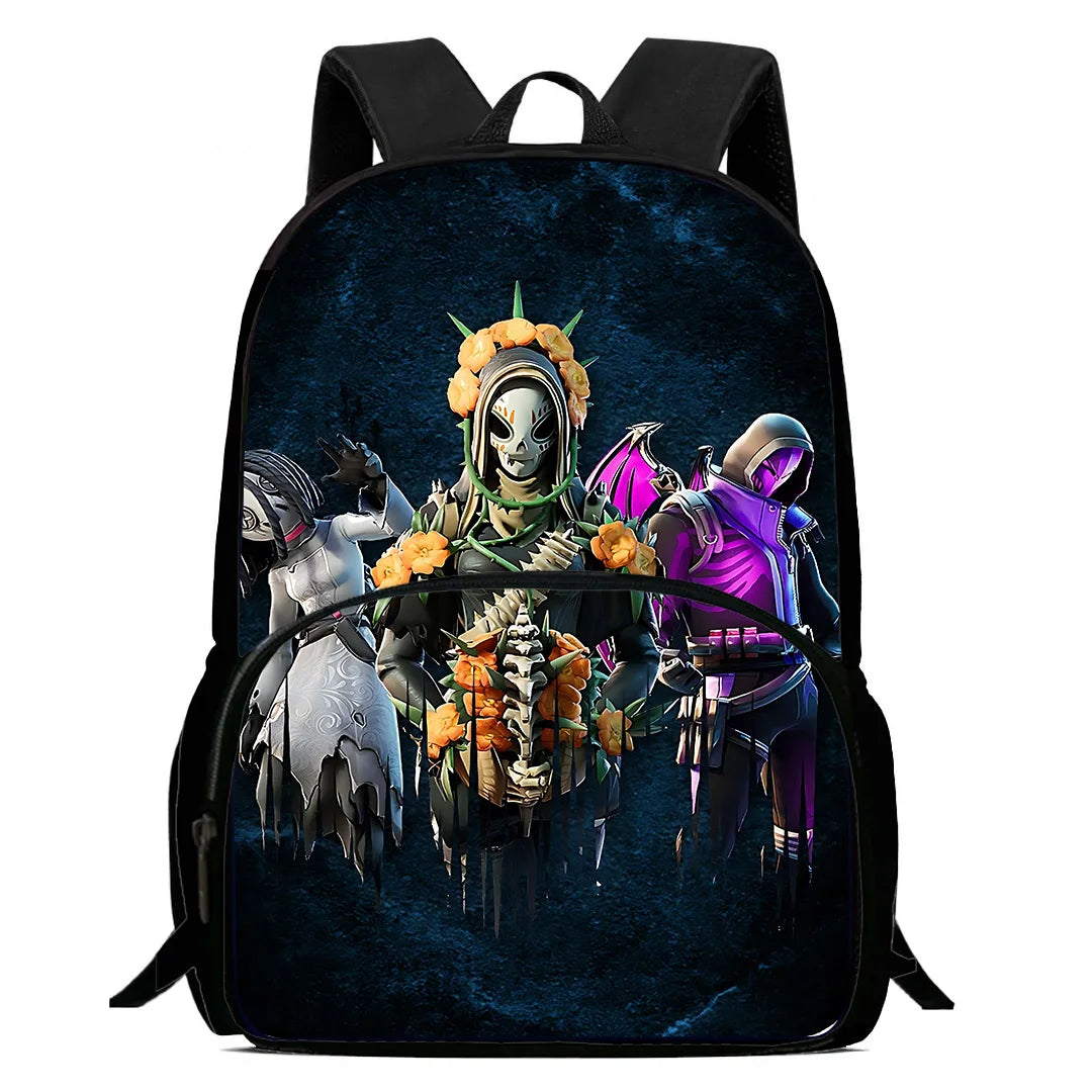 Klassisches FortniteS-Schulrucksack-Set für Kinder mit Lunchtasche und Federmäppchen, große Kapazität, für Jungen und Mädchen, ideales Geschenk