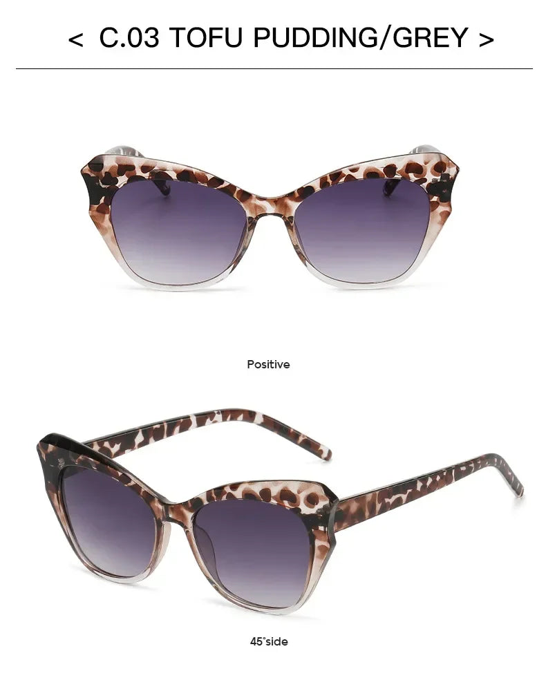 Fashion Cat Eye Sunglasses Women Vintage Sun Glasses Female Cateye Frame Mirror Retro Luxury Traveling Gradient Oculos De Sol