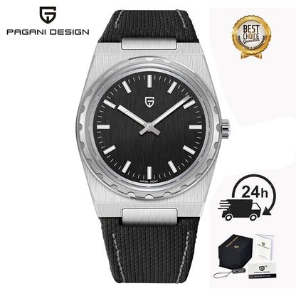 PAGANI DESIGN 2025 new thin 7MM men's quartz watch VJ21 37MM sapphire stainless steel waterproof 10Bar luminous C3 reloj hombre