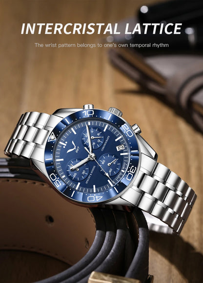 New 007 Specht&Sohne Sports Watches For Men Top Brand Luxury Steel Wrist Watch Fashion Japan VK68 Chronograph Relogio Masculino