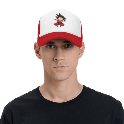 Adult Kid Goku Japanese Anime Trucker Cap Mesh Baseball Caps Dragon Ball Dad Hat Trucker Worker Cap Breathable Dad Hat Washable