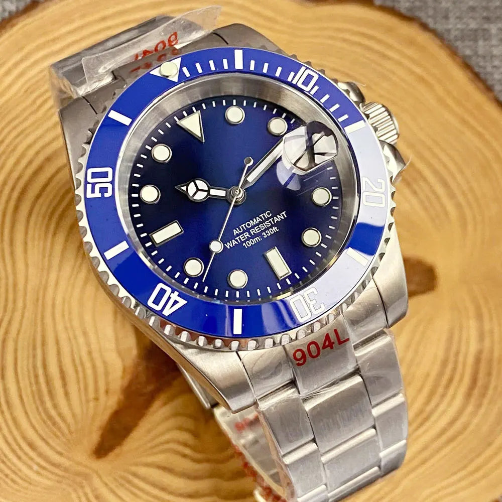 Reloj automático para hombre Miyota8215 resistente al agua 200m, reloj de buceo 40mm, movimiento mecánico, luminoso, correa Jubilee y hebilla Glide Lock