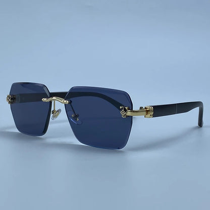 Square Rimless Photochromic Sunglasses Men Vintage Sun Glasses 2026 Luxury Designer Shades Male Cut Lenses Frameless Eyewear