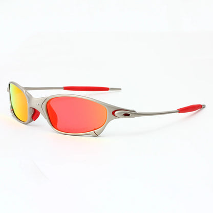 Polarized sunglasses for men and women, trendy silver frame, travel, cycling, and driving sunglasses