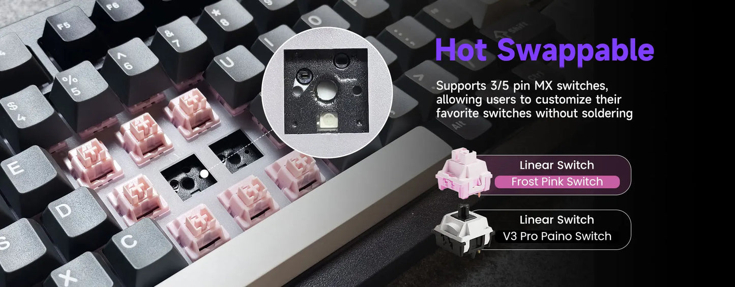 Akko 5075 V3 75% Mechanical Keyboard 8000/10000mAh 2.4GHz Wireless/Wired Type-C/BT 5.0 Hot Swap RGB Gasket for Gaming Typing