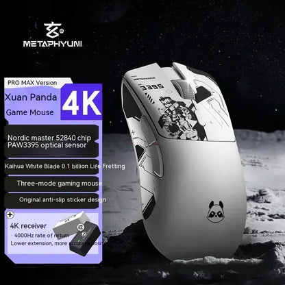 Metaphyuni Metapanda P1 belaidė pelė P1 Pro Max Paw3395L, mažos delsos, lengva e. sporto žaidimų pelė, ergonomiška, PC žaidėjui skirta dovana