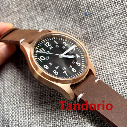Tandorio NH35A PT5000 Solid Full Cusn8 Bronze 200m Waterproof 39mm Automatic Men Watch Sapphire Crystal Date C3 Luminous Marks