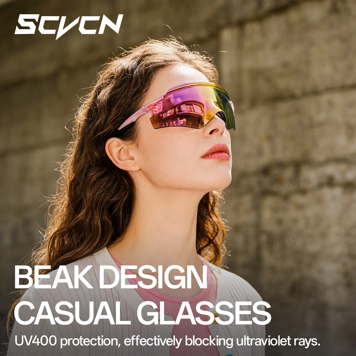 SCVCN Sunglasses for Men New Fashion Cycling Glasses UV400 Lenses Cycling Road Mountain Bike Glasses Women Casual Hiking 2026