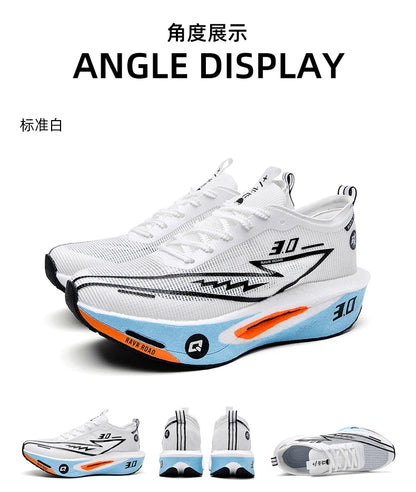 Running Shoes Speciality Men Marathon Sports Carbon Board Breathable Ultralight Women Comfy Athletic Cushion Stability Sneakers