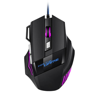 1 mouse da gaming USB Hyperspeed nuovo per PC, retroilluminato RGB, ergonomico, mouse da gaming 7D per eSport, cablato, per laptop e PC gamer