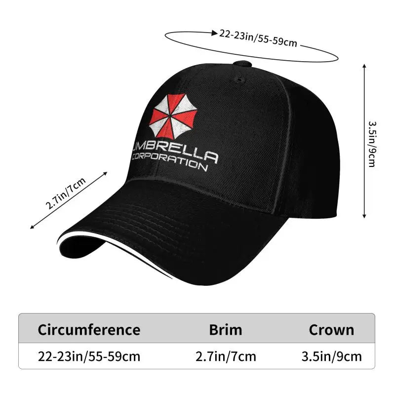 Umbrella Corporation Baseball Cap Retro Adjustable Sandwich Hats for Men Women Breathable Dad Hat Running Golf