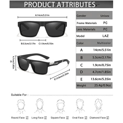 KAROS Fashion Polarized Sunglasses Men Women Luxury Driving Fishing Travel Vintage Square Sun Glasses For Man UV400 Eyewear
