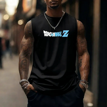 Dragon Ball Z Super Blue Vegeta American Retro Fitness-vest Y2K Harajuku-stil forår og sommer Ny herre-T-shirt til hverdagsbrug