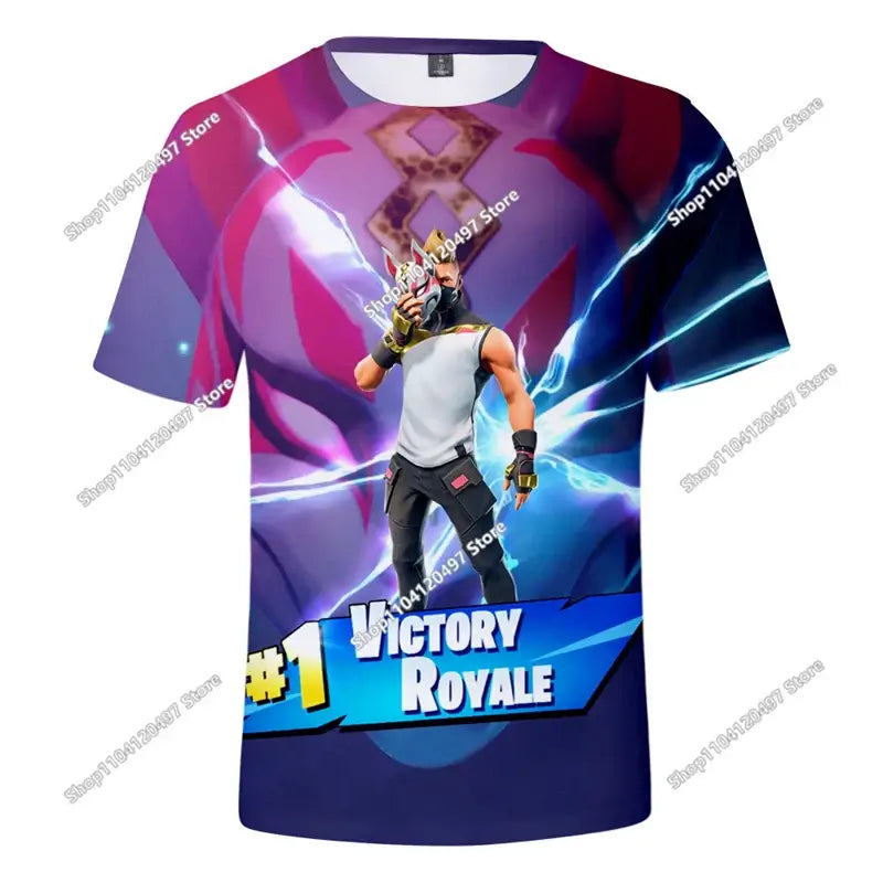 Коледна 3D тениска Fortnite Tees Battle Royale, стрийтуеър за деца, Victory Game, мъже и жени, Harajuku тениска, тийнейджърски дрехи