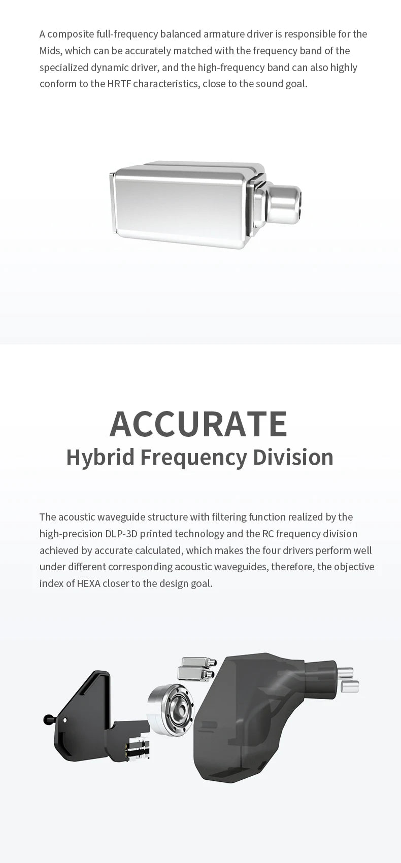 Truthear HEXA 1DD+3BA Hybrid Wired Earphones – High Fidelity In-Ear Monitor IEM Earbuds with 0.78 2Pin Silver-Plated Cable