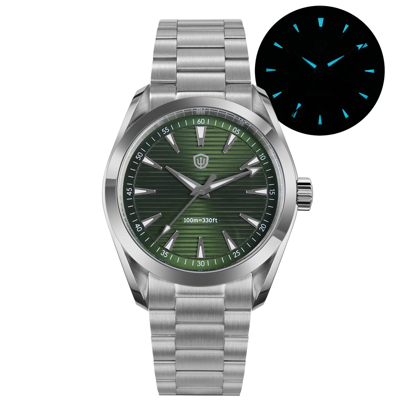 Watchdives WD0006B VH31 Quartz Wristwatches White MOP Dial AR Sapphire Luminous BGW9 100M Waterproof 38Mm Stainless Steel Watch