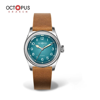Octopus Kraken 38mm Pilot Watch Retro Stainless Steel PT5000 Movement Automatic Mechanical Wristwatch Luminous Dive Watch Man