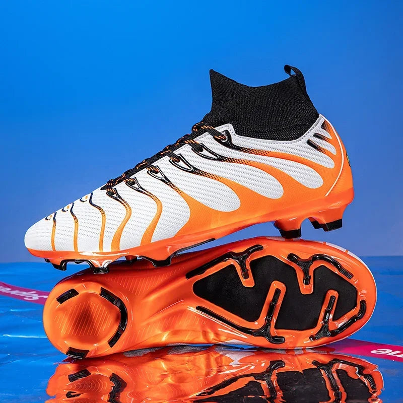 Hommes Match bottes de Football Sport entraînement longues pointes FG/TF garçons crampons chaussures de Football en plein air antidérapant intérieur Futsal confortable