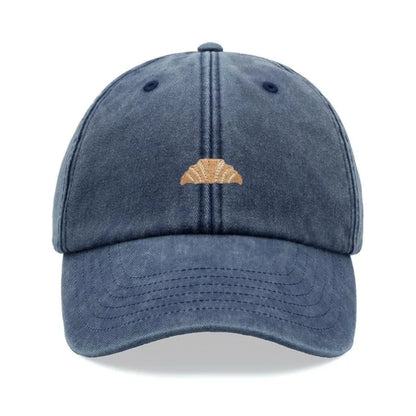 1pc Croissant Printing Retro Baseball Caps for Men,outdoor Leisure Washed Adjustable Dad Hat Faded Sports Sun Tralve Dailywear