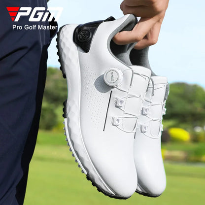 PGM Men's Golf Shoes, Comfortable Cushioned Sneakers with Knobs, Lace-Up, Waterproof and Anti-Slip, Height Increase XZ408