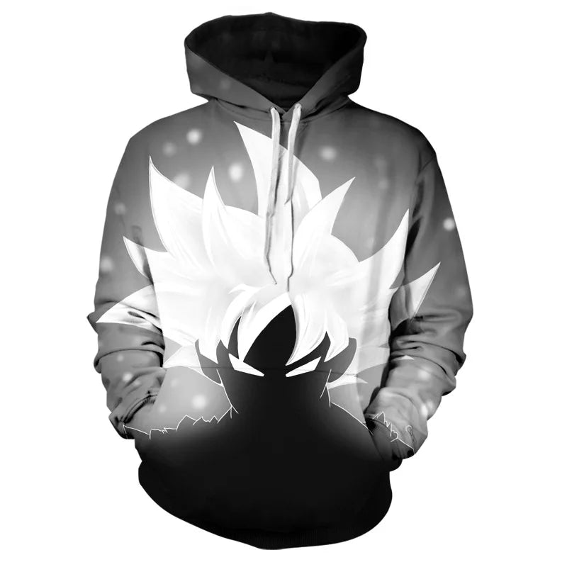 Sweatshirt com capuz Dragon Ball para rapazes e raparigas, novo modelo de outono e inverno, criativo, largo e versátil