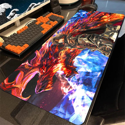 Mousepad Final Fantasy Mouse Pad Gamer Office Accessories for Big Desk Mat Gaming Keyboard Mats Xxl Large Mause Carpet 900x400mm