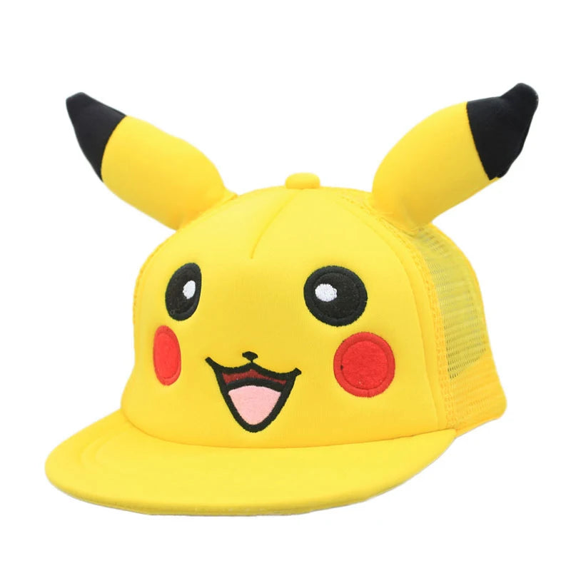 Pokemon Baseball Cap Pikachu Hat Pokemon Cosplay Hip Hop Cap for Girl Boy Children kids Anime Figures Toy Gift Cartoon Hat