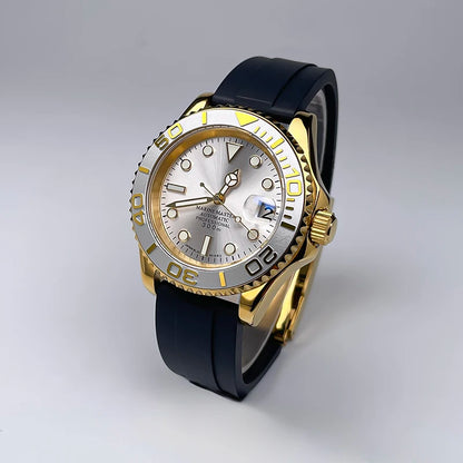40mm Luxury Full Gold YM Automatic Watch, Ceramic Rotating Bezel, Super Luminous Display, Sapphire Glass for NH35mechanicalwatch