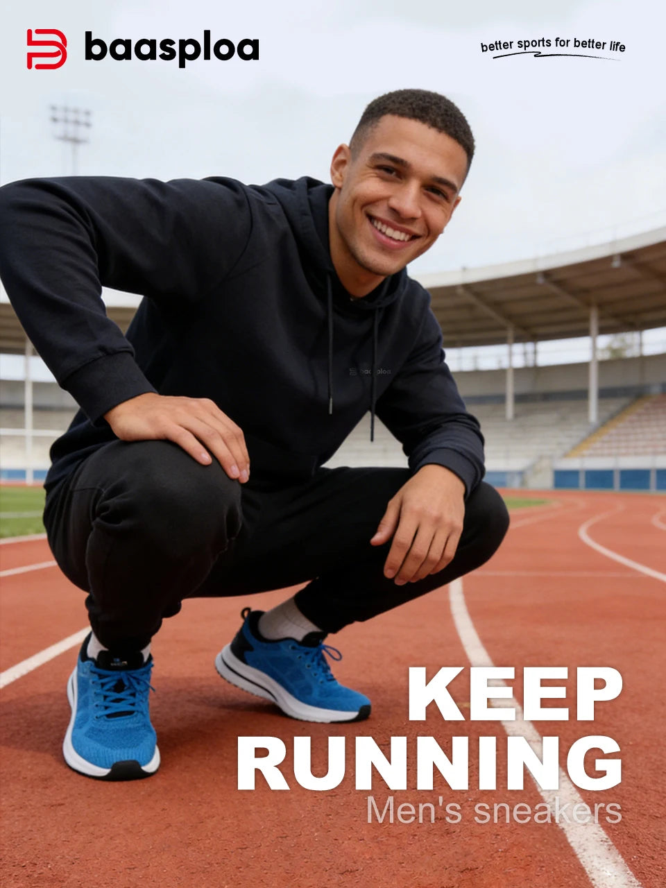 Chaussures de course Baasploa pour homme : nouvelles baskets décontractées légères en mesh, de créateur, respirantes, à lacets, pour le sport et la marche en extérieur