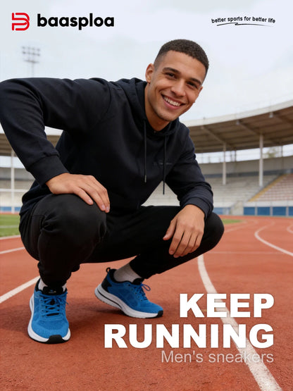 Chaussures de course Baasploa pour homme : nouvelles baskets décontractées légères en mesh, de créateur, respirantes, à lacets, pour le sport et la marche en extérieur