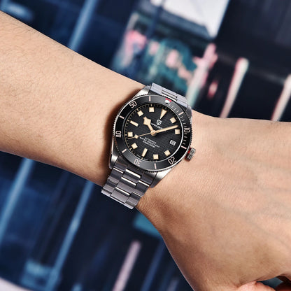 Montre automatique pour homme PAGANI DESIGN – Modèle de luxe type BB58, montre-bracelet mécanique, sportive, en acier inoxydable et étanche