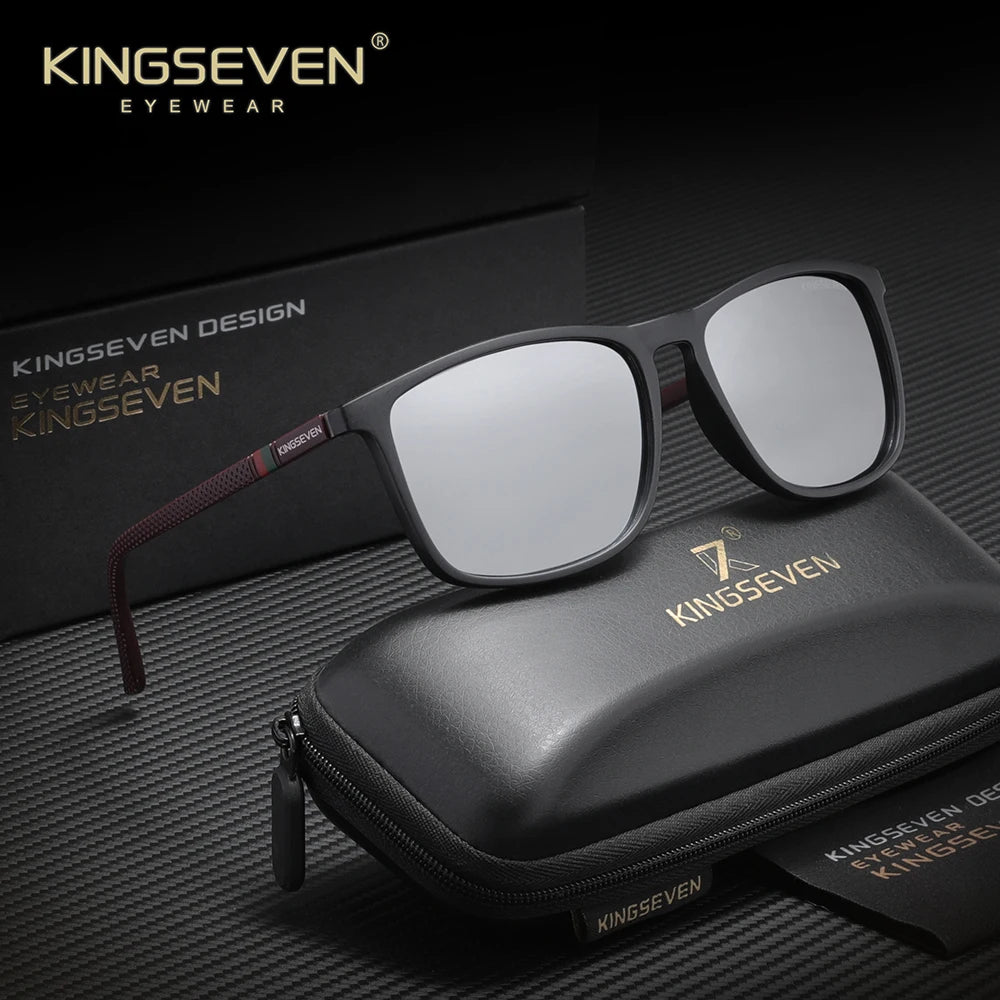 KINGSEVEN Brand Rectangle Sunglasses For Men Women Polarized  Anti-UV400 Glasses Travel Outdoor Sports Eyewear