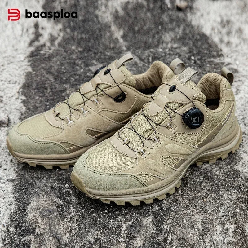 Zapatillas de senderismo para hombre Baasploa: antideslizantes, resistentes al desgaste, para escalada y senderismo al aire libre; con interior de algodón para mayor comodidad; zapatillas deportivas para actividades al aire libre.
