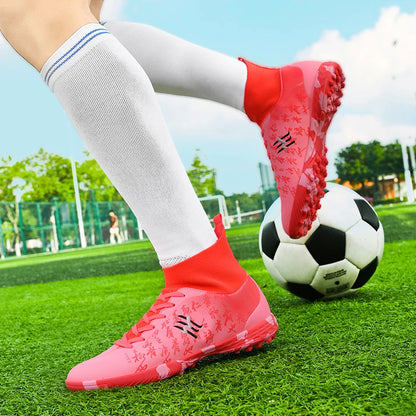Nouvelles bottes de Football hommes chaussures de Football crampons chaussure de Football professionnelle hauts pointes antidérapantes pour grands garçons large baskets d'entraînement