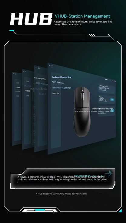 Bezdrátová myš VXE Dragonfly R1 Pro se senzorem Paw3395, Nordic 52840, 2khz, Smart Speed X, nízká latence, kancelářská a herní myš pro PC
