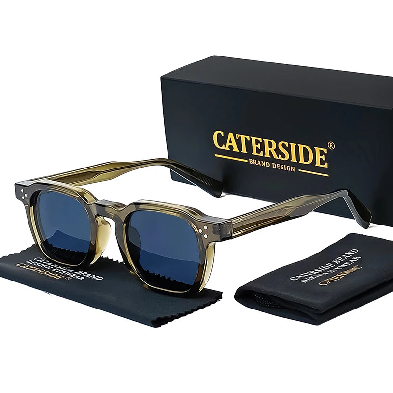 CATERSIDE New Fashion Punk Men Sunglasses Frame Square Personalized Design Sun Glasses Women Travel Party Business Festival Gift